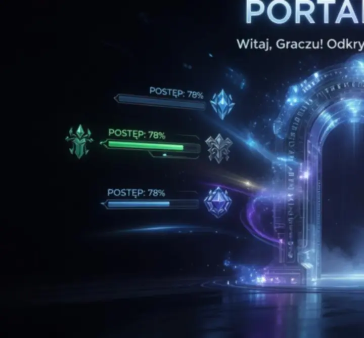 Futurystyczny portal fantasy prowadzący do świata gier RPG
